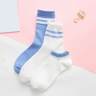 Набор носков «Спорт» бело-голубые в мягкой упаковке, 3 пары