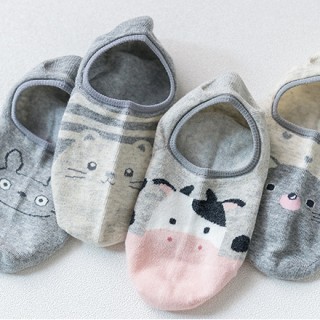 Набор носков «Животные» серый, 4 пары