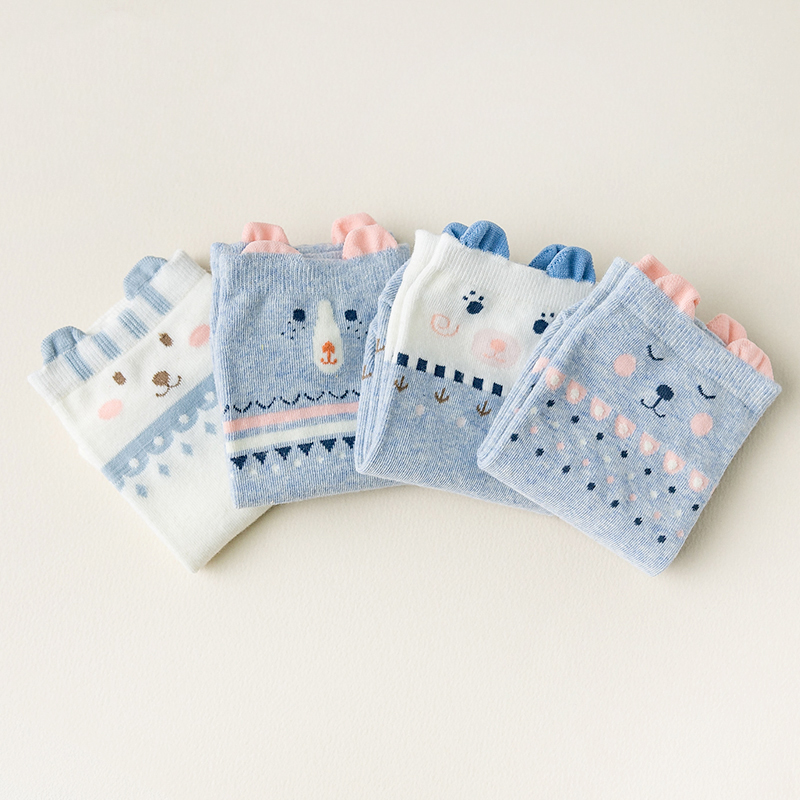Набор детских носков «Мишки» голубой, 4 пары