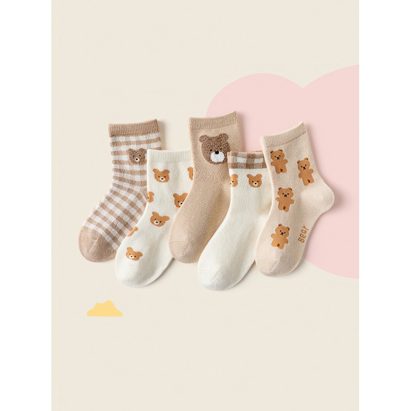 Набор детских носков «Мишки» в мягкой упаковке, 5 пар