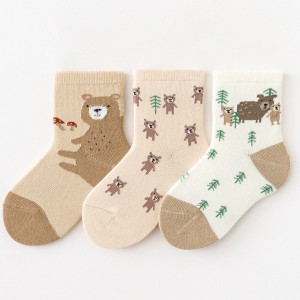 Набор детских носков «Мишки в лесу» в мягкой упаковке, 3 пары