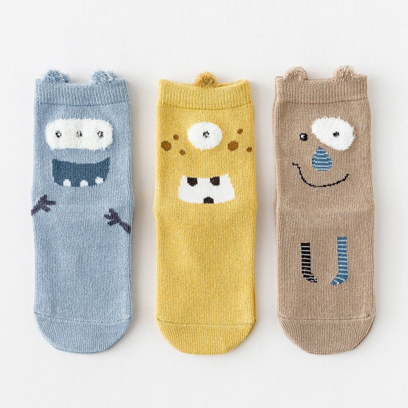 Набор детских носков «Весёлые монстрики» в мягкой упаковке, 3 пары