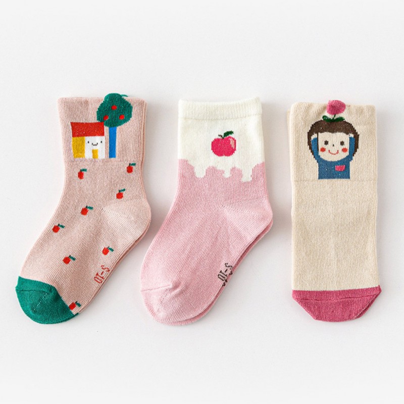 Набор детских носков «Яблочки» в мягкой упаковке, 3 пары