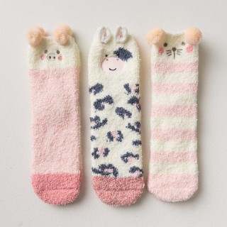 Набор мягких носков новогодний «Животные», 3 пары